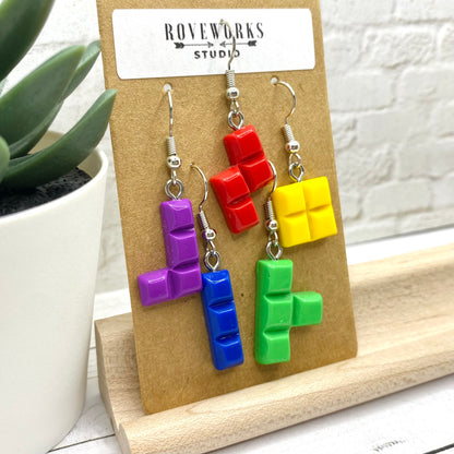 TETRIS BLOCK Mismatched Earrings