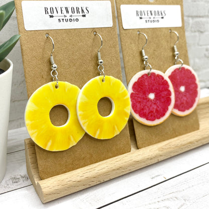 PINEAPPLE Slices & GRAPEFRUIT Earrings