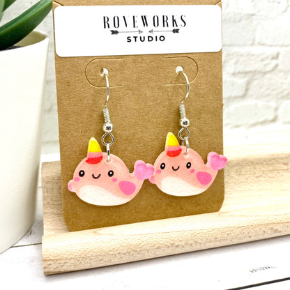 Pink NARWHAL Earrings