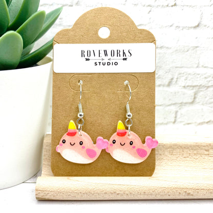 Pink NARWHAL Earrings