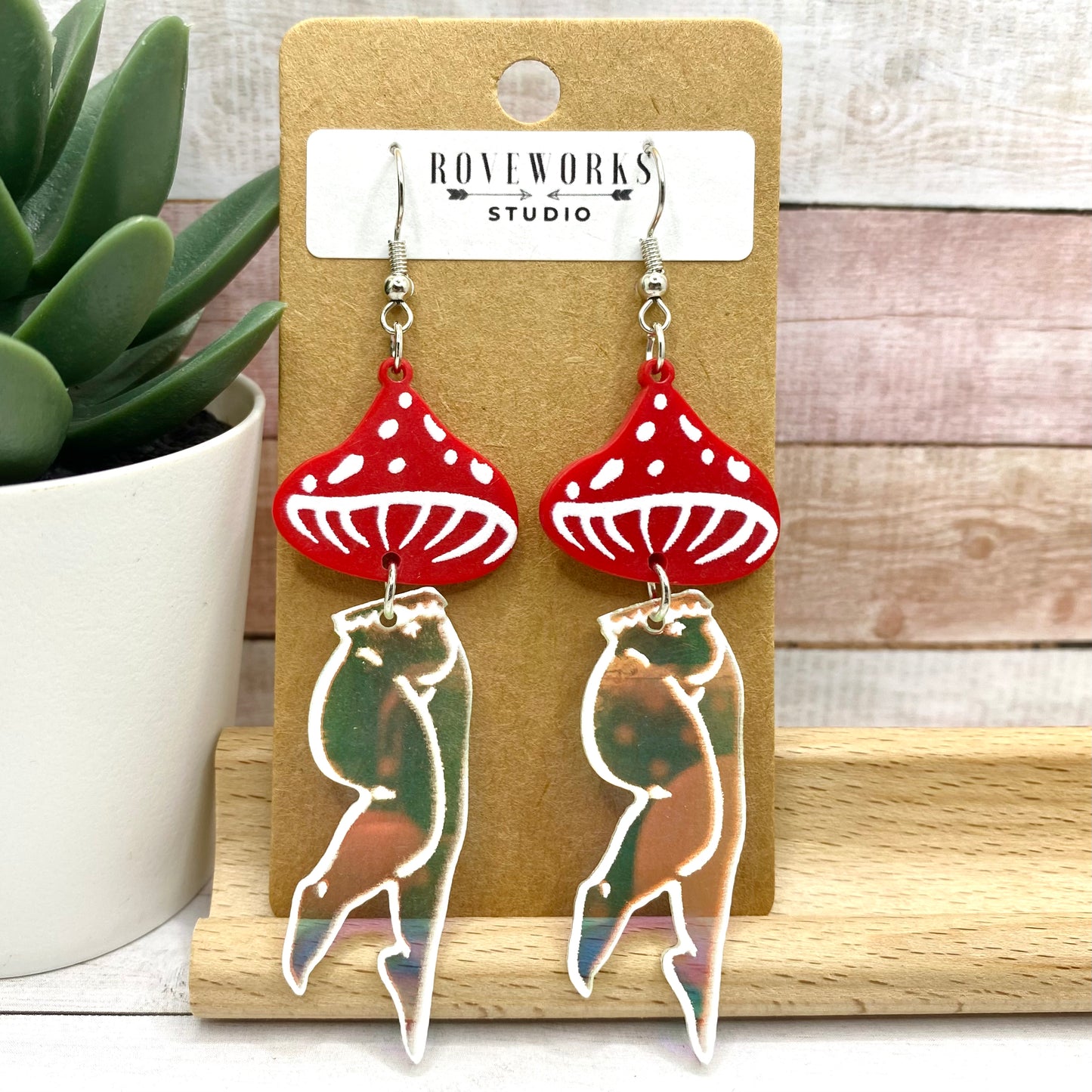 Iridescent MUSHROOM GIRL Earrings