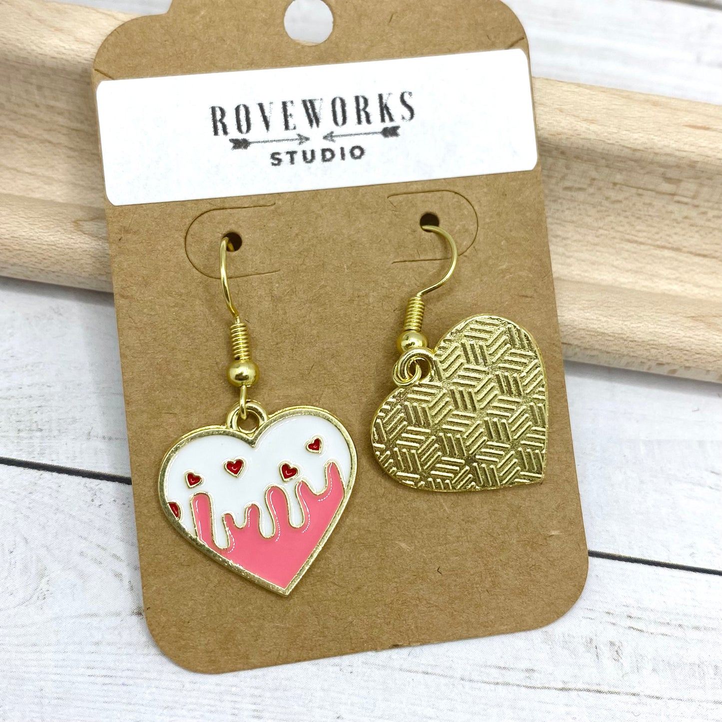 Pink CUPCAKE HEART Earrings