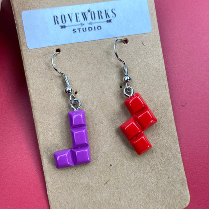 TETRIS BLOCK Mismatched Earrings