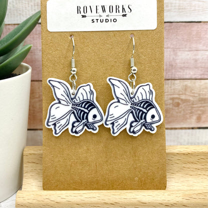 SKELETON GOLDFISH Fish Earrings