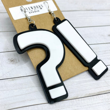 Oversized QUESTION & EXCLAMATION MARK Earrings