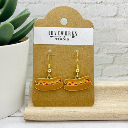 Little HAMBURGER & HOTDOG Mismatched Earrings