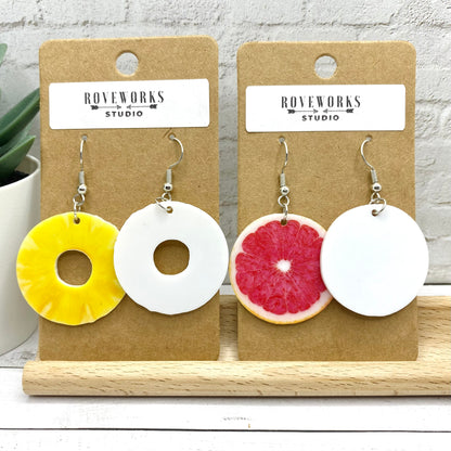 PINEAPPLE Slices & GRAPEFRUIT Earrings