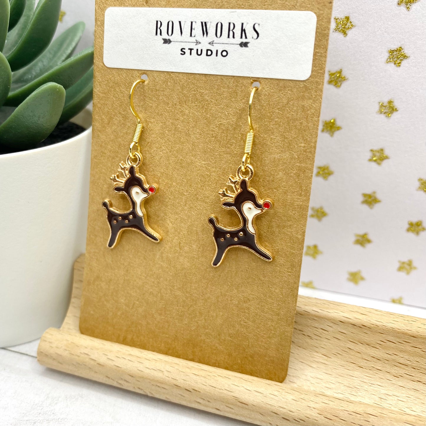 Little CHRISTMAS DEER Reindeer Earrings