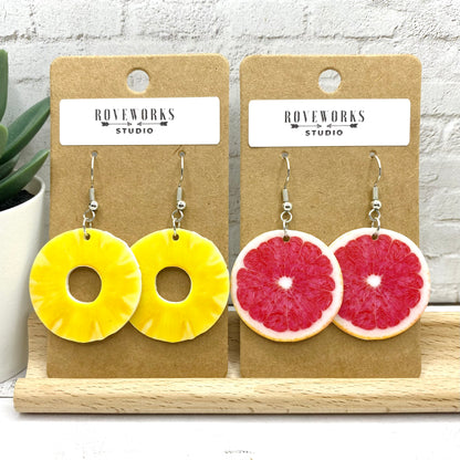 PINEAPPLE Slices & GRAPEFRUIT Earrings