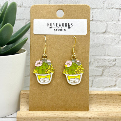 Cactus and Succulents Potted Plant Earrings