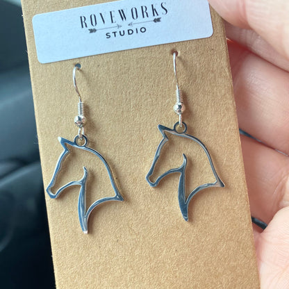 Dainty HORSE Head Earrings