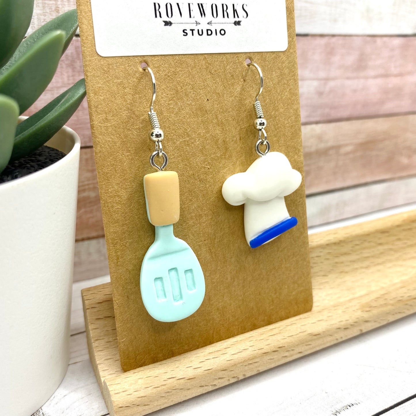 Mismatched CHEF Earrings - Spatula & Chef’s Hat