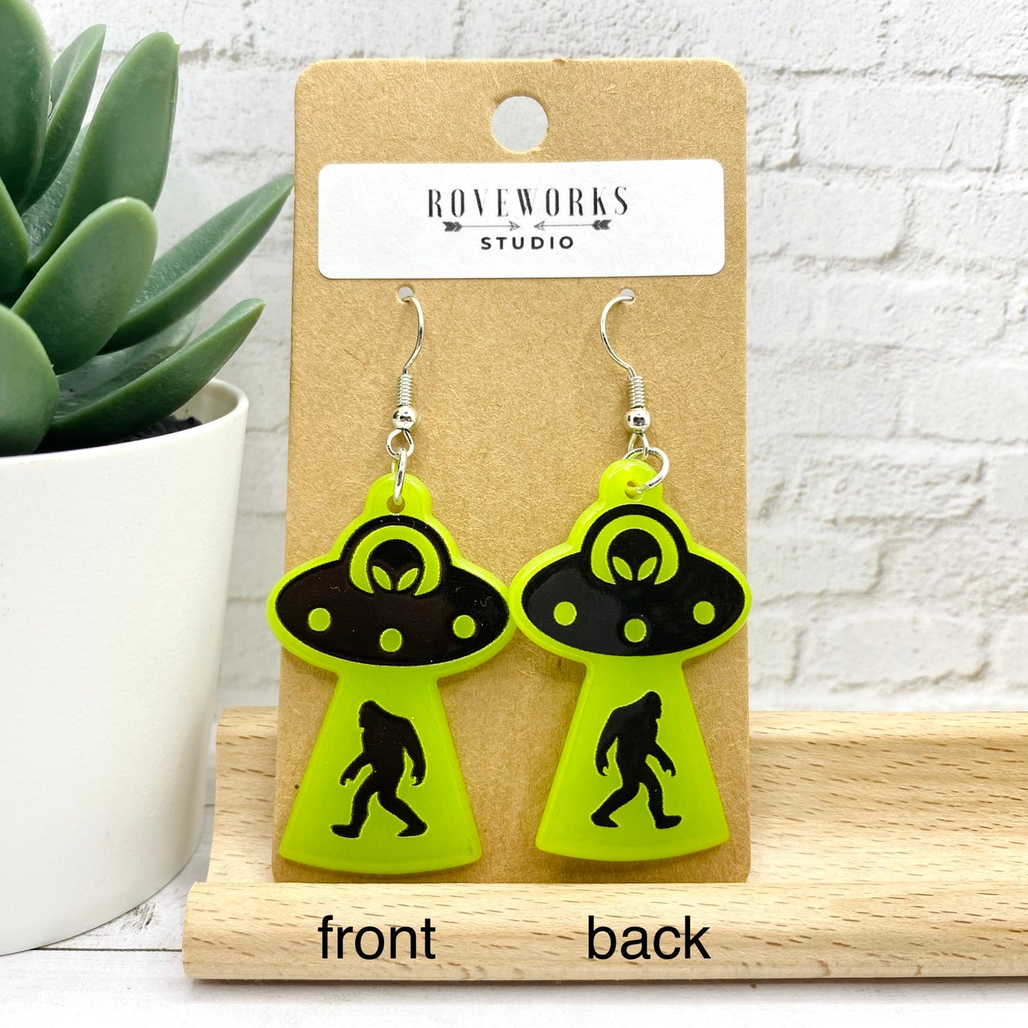 BIGFOOT UFO Abduction Sasquatch Earrings