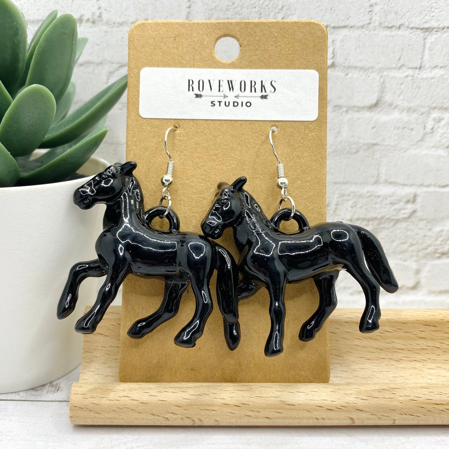 Big Plastic HORSE Earrings