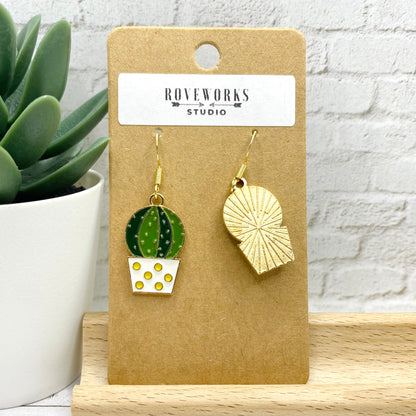 Cactus and Succulents Potted Plant Earrings