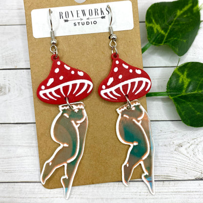 Iridescent MUSHROOM GIRL Earrings