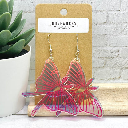 Oversized Iridescent MOTH EARRINGS