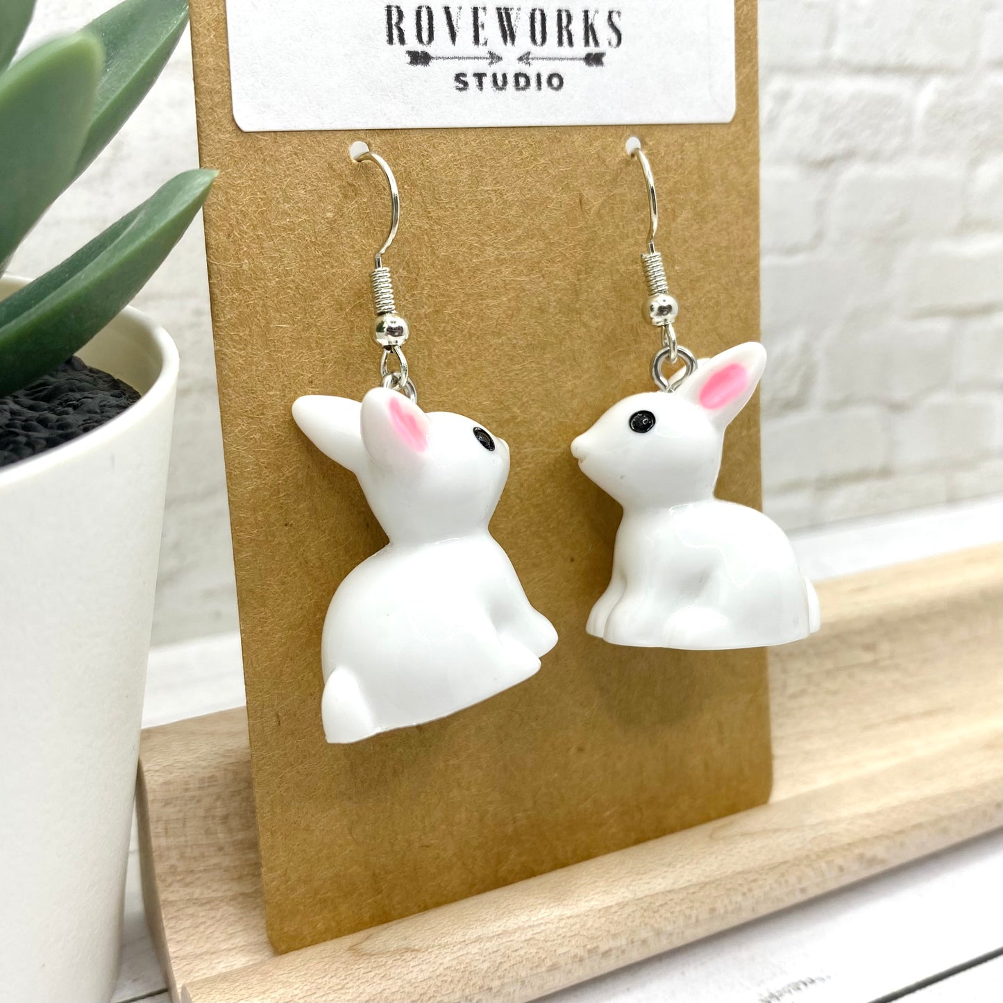 White RABBIT Earrings