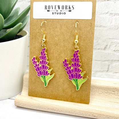 Purple LUPINE FLOWER Earrings