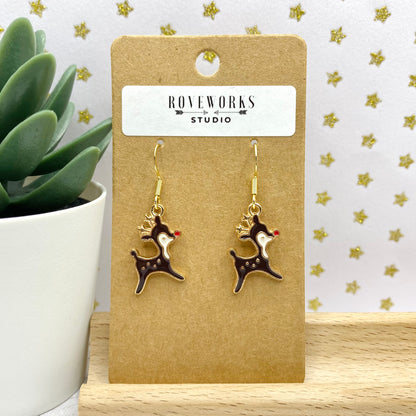 Little CHRISTMAS DEER Reindeer Earrings