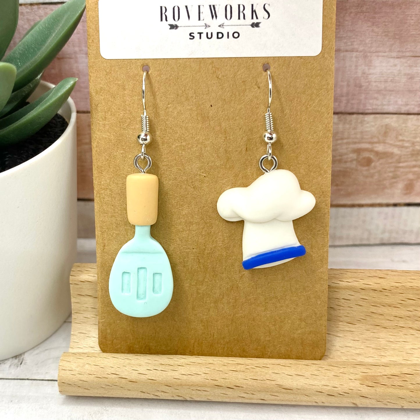 Mismatched CHEF Earrings - Spatula & Chef’s Hat