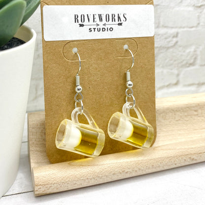 BEER Earrings - dangley pints of beer