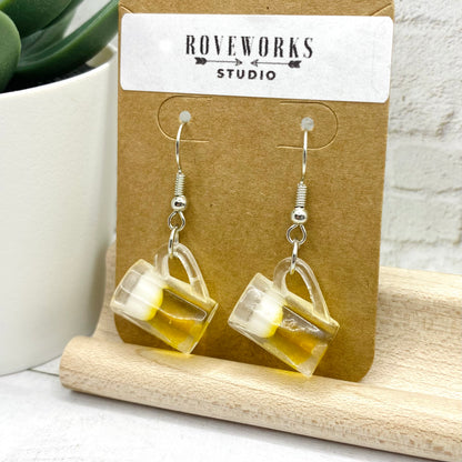 BEER Earrings - dangley pints of beer