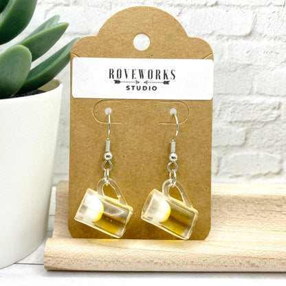 BEER Earrings - dangley pints of beer