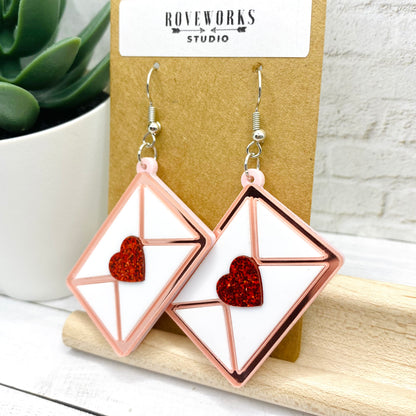 Big LOVE LETTER Heart Earrings