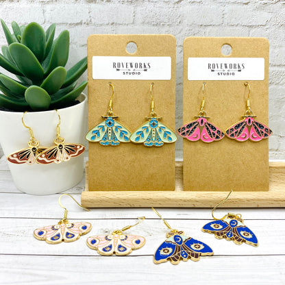 Pretty MOTH EARRINGS - 5 Colors Available