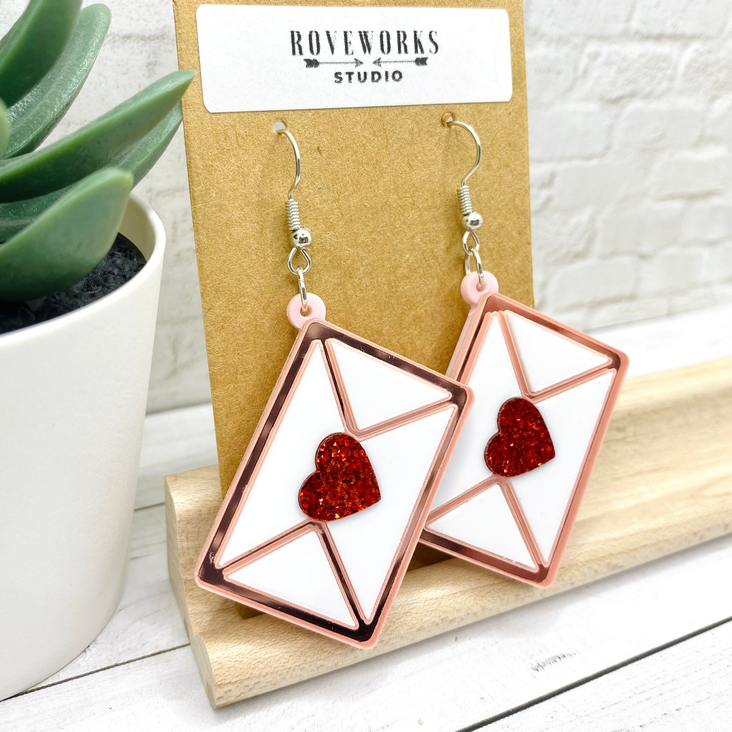 Big LOVE LETTER Heart Earrings