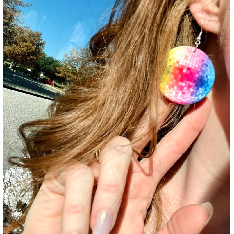 Big DISCO BALL Earrings