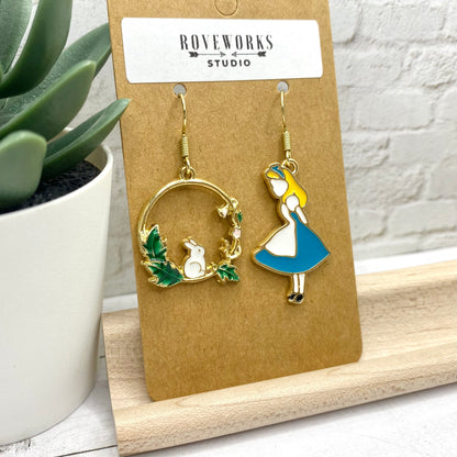 ALICE and the White Rabbit Earrings