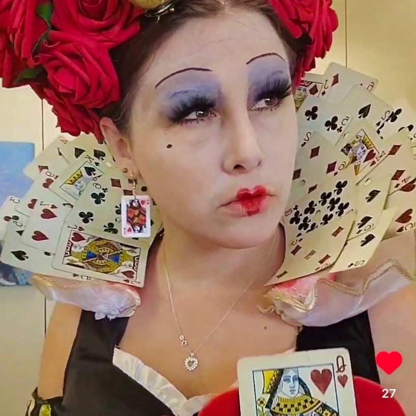 PLAYING CARD Earrings - Joker & Queen of Hearts