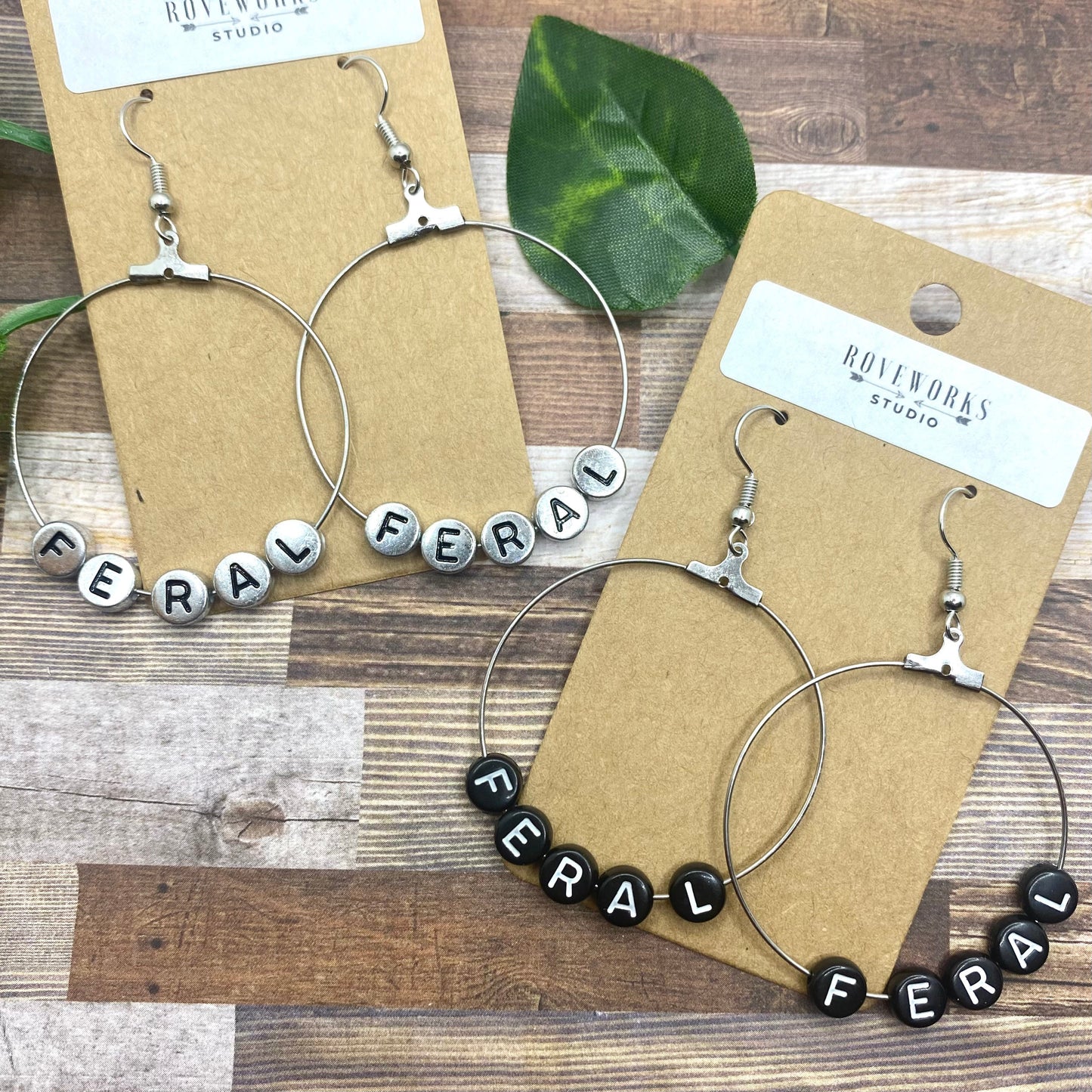 FERAL Word Earrings