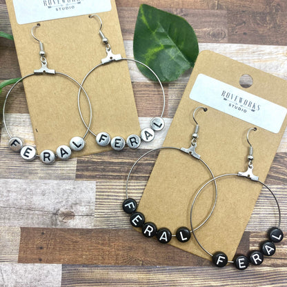 FERAL Word Earrings