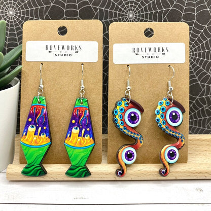 Creepy LAVA LAMP & TENTACLE Earrings