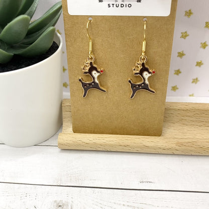 Little CHRISTMAS DEER Reindeer Earrings