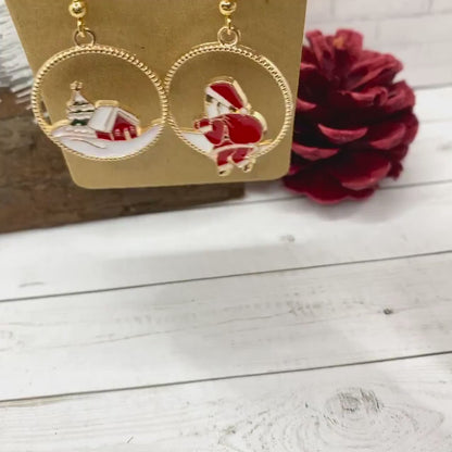 SANTA CLAUS is Coming to Town Christmas Earrings