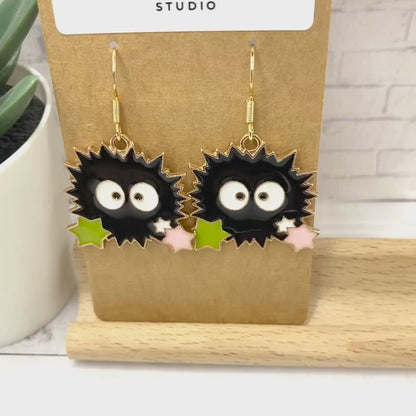 Black SPRITE Dust Bunny Earrings