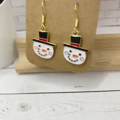 SNOWMAN Face Earrings