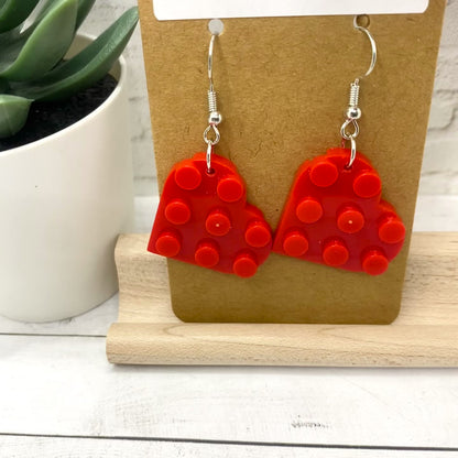 Building Block HEART Earrings