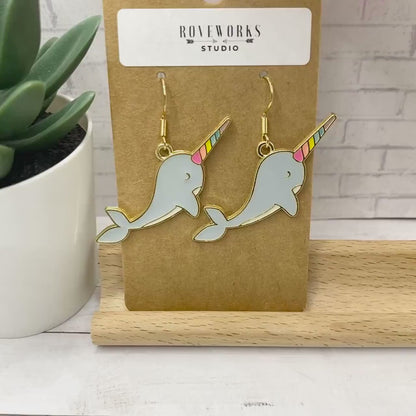 Rainbow NARWHAL Earrings