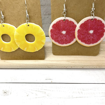 PINEAPPLE Slices & GRAPEFRUIT Earrings