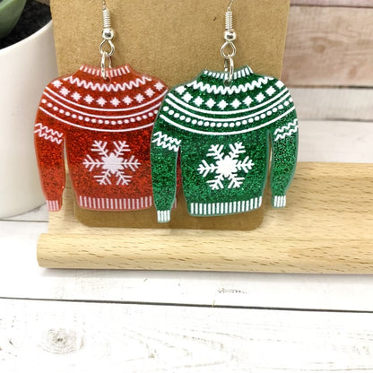 Ugly CHRISTMAS SWEATER Mismatched Earrings