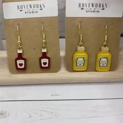 KETCHUP & MUSTARD or Mismatched Earrings