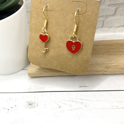 Heart LOCK & KEY Earrings