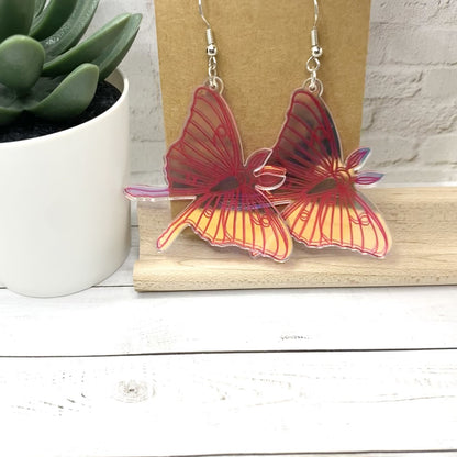 Oversized Iridescent MOTH EARRINGS