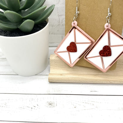 Big LOVE LETTER Heart Earrings