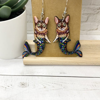 MERCAT Mermaid Cat Earrings